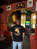 T-Shirt Gold auf Schwarz, Oldschool Boxhandschuh