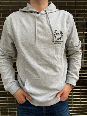 [NEU] Hoodie - hellgrau - sportlich - Logo Brust + Rücken