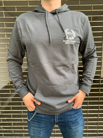 [NEU] Hoodie - Asphaltgrau - sportlich - Logo Brust + Rücken
